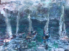 "Sailboat Race" by Bato Bostandzic, Acrylic on Canvas