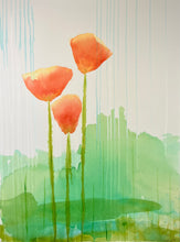 "3 Poppies" by Christy Linton, Mixed Media on Canvas