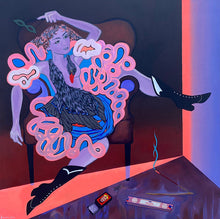 "Champagne Problems" by Samantha Catron, Acrylic and Gouache on Canvas