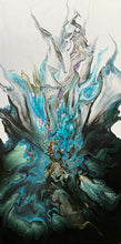 “Blue Rising” by Kimberly Altman, Fluid Acrylic on Canvas