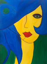 "Lady with Blue Hair" by Catherine Benita, Giclée on Canvas