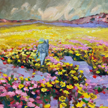 "Golden Flower Fields" by Tarman, Oil on Wood Panel
