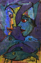 "Enamorados" by Oscar Martínez, Acrylic on Paper