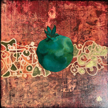 "Green Pomegranate" by Rokhsareh Shojaedin, Acrylic on Canvas