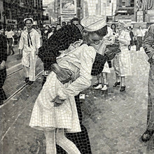 "Kissing Sailor Mosaic" by Jay Nadeau, Mixed Media on Wood American Icon