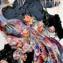 "L’Peacocks II " by Wolf Dé Roses, Relief Sculpture on Canvas