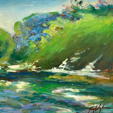 "Cresting Esmerald" by Fay Wyles, Oil on Wood Panel