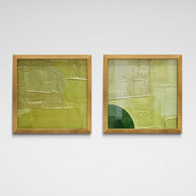 "Green" Diptych by Stacey Kosins, Mixed Media on Canvas
