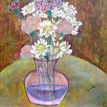 "Pink Glass Vase" by Suzanne Willis, Mixed Media on Hard Paper