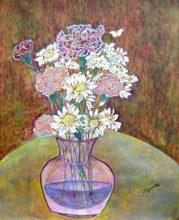 "Pink Glass Vase" by Suzanne Willis, Mixed Media on Hard Paper