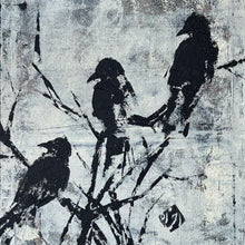 "Crows" by Rokhsareh Shojaedin, Acrylic on Canvas