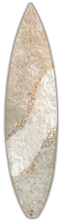 "Pure Hearts XXIV" by Carolyn Johnson, Mixed Media on recycled Surfboard