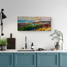 "Cardiff Reef Afterglow" by Fay Wyles, Oil on Wood Panel