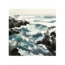 "Breaking Waves Triptych" by Suzie Soyon Koh, Ink & Indigo on Hanji Paper