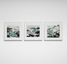 "Breaking Waves Triptych" by Suzie Soyon Koh, Ink & Indigo on Hanji Paper