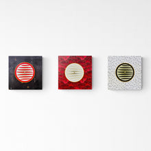 "Zen in Black, Red and White" Triptych by Nancy Bermel, Mixed Media on Canvas