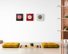 "Zen in Black, Red and White" Triptych by Nancy Bermel, Mixed Media on Canvas