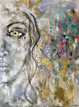 “Stars in Her Eyes, Scars on Her Heart” by Scotti Taylor, Mixed Media on Canvas