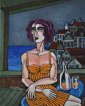 "Seated Model" by Nagui Achamallah, Acrylic on Canvas