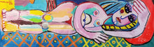 "Reclyning Woman" by Sergio Mariscal, Acrylic and Oil Stick on Canvas