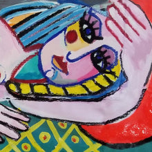 "Reclyning Woman" by Sergio Mariscal, Acrylic and Oil Stick on Canvas