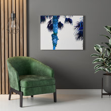 Palm Trees TV Blue Stretched Canvas