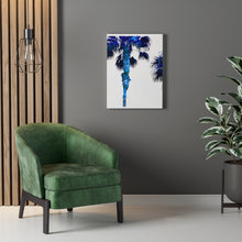 Palm Trees TV Blue Stretched Canvas