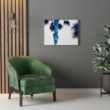 Palm Trees TV Blue Stretched Canvas