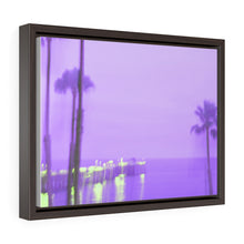 Palm Trees Pier Horizontal Framed Premium Gallery Wrap Canvas