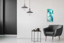“Teal Dream” By Jennifer Burns, Labradorite Crystals On Canvas