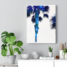 Palm Trees TV Blue Stretched Canvas