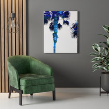 Palm Trees TV Blue Stretched Canvas