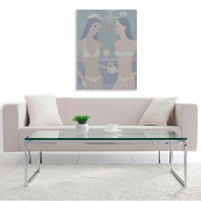 "Girls Getting Present From Friend" By Olga Feshina, Acrylic on Canvas