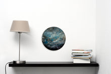 “Skies are Clearing” By Shelley Wilder, Resin, Acrylics and Inks on Glass