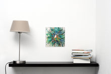“Green Explosion“ By Farah Singer, Acrylic and Resin on Canvas