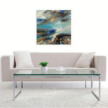 “The Sky Grew Darker, Painted Blue on Blue, Painted one Stroke at a Time” By Lucy Marks, Oil on Wood Panel