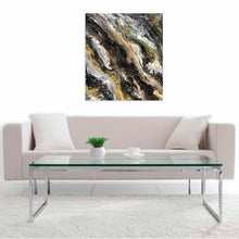 “Black&Gold Stone”  By Olga Chajmova, Acrylic and Varnish on Canvas
