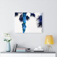 Palm Trees TV Blue Stretched Canvas