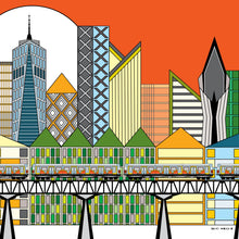"Cityscape" by ﻿Skye Wright, Digital Drawing-Printed on Museum Quality Acrylic Glass