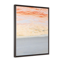 Ocean Water Red Beach Vertical Framed Premium Gallery Wrap Canvas