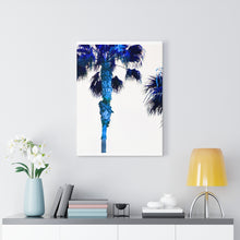 Palm Trees TV Blue Stretched Canvas