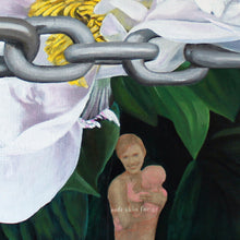 "Chain" by Karen Sarrow,  Acrylic and Paper on Linen