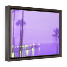 Palm Trees Pier Horizontal Framed Premium Gallery Wrap Canvas