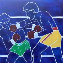 "This Fight is for More Than a Wads of Cash for Lenny and Joe" by Joselyn Miller, Acrylic on Canvas