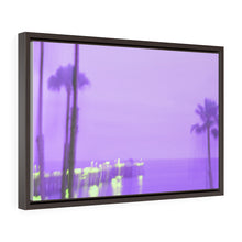 Palm Trees Pier Horizontal Framed Premium Gallery Wrap Canvas