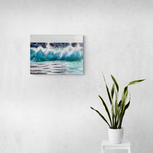 “Sparkling Blue Waves” by Adriana Vukovic, Mixed Media on on Plexiglass