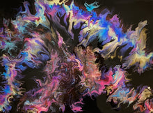 “Black Magic” by Kimberly Altman, Fluid Acrylic on Canvasl Sealed with Resin