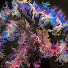 “Black Magic” by Kimberly Altman, Fluid Acrylic on Canvasl Sealed with Resin