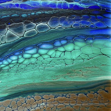 “Verdant River” by Kimberly Altman, Fluid Acrylic on Wood Panel Sealed with Resin