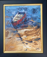 "Dingy at Rest" by Stephanie Godbey, Mixed Media on Canvas